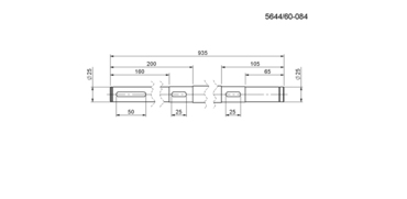 Вал 8255-644-600-847 привода игольчатого транспортера (горки) Аnna Z644 - [Новый тип]