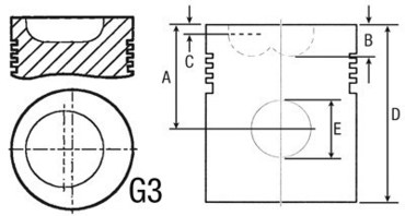 Поршень c пальцем 738249M91 двигателя Massey Ferguson