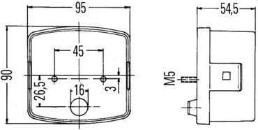 Фара задняя Hella AL67207 комбайна John Deere - левая