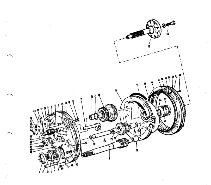 РЕДУКТОР МОЛОТИЛЬНОГО БАРАБАНА 2 - MASSEY FERGUSON 186, 187, 206